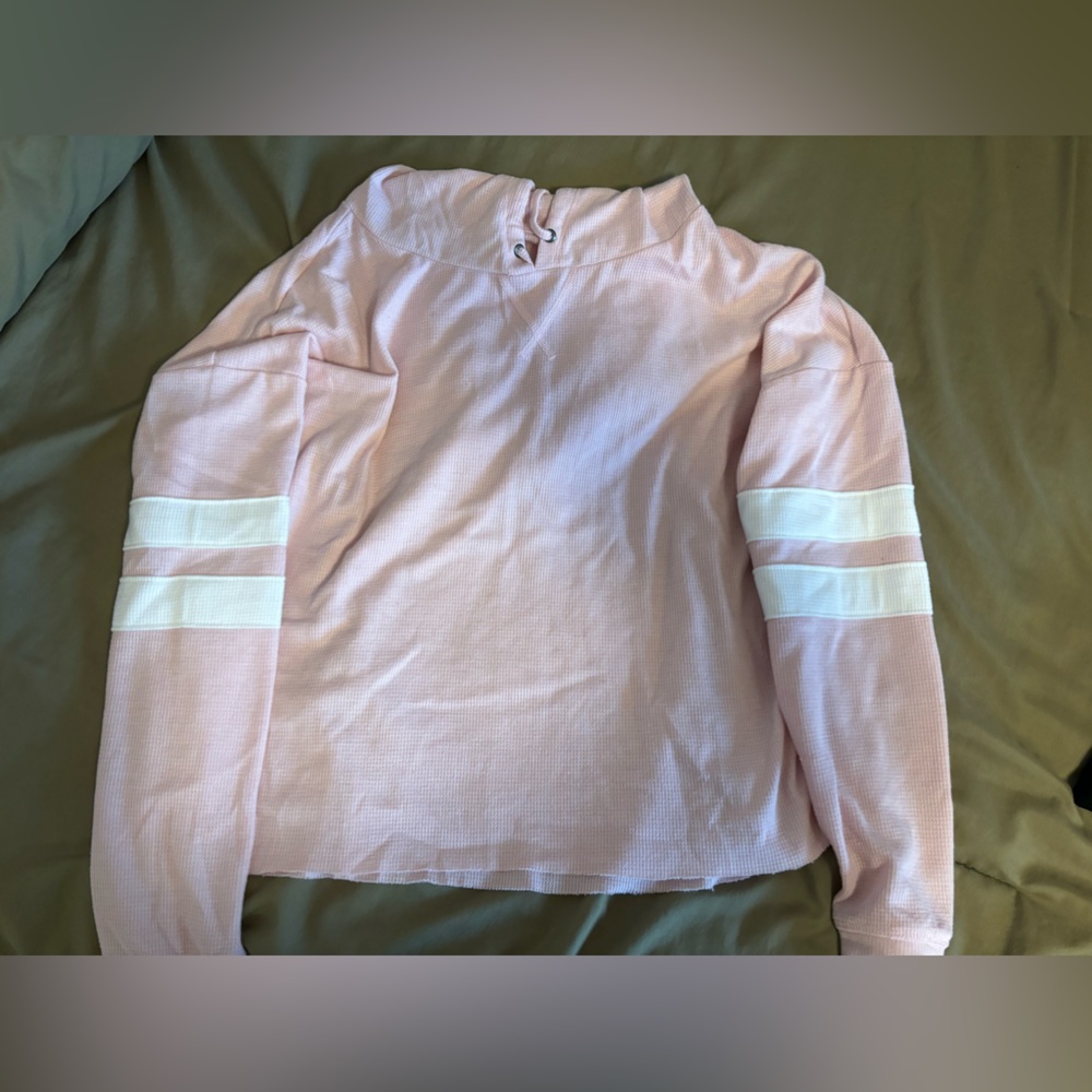 blush pink cropped lightweight hoodie